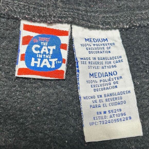 Dr Seuss Cat in the Hat Fleece Hoodie Medium Black Official Movie Merchandise - Picture 10 of 12